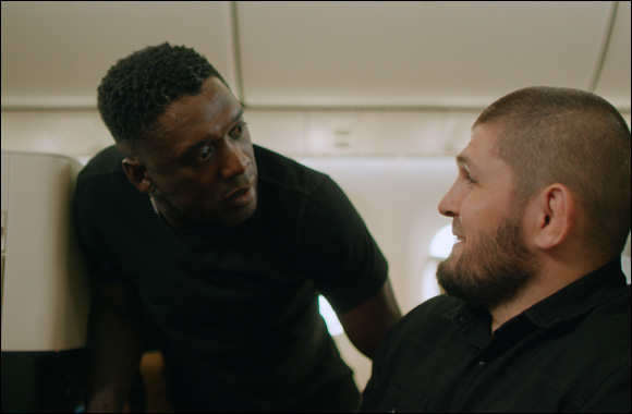 Football-mad Mystery Guest Upstages  Sporting Legends Khabib and Seedorf In  Etihad's Flight To Doha Film