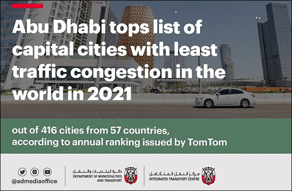 Abu Dhabi Tops the List of Capitals with the Least Traffic Congestion in the World for the Year 2021