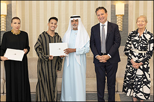 H.E. Sheikh Nahayan Mabarak Al Nahyan honours winners of Abu Dhabi Music & Arts Foundation awards in partnership with L'ÉCOLE Middle East, School of Jewelry Arts supported by Van C