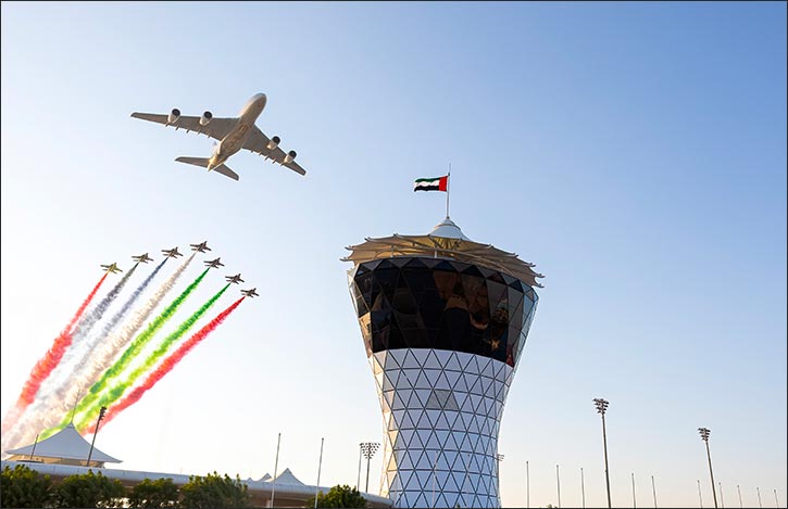 Etihad Airways' A380 Gives Spectacular Flying Start to the Formula 1 Etihad Airways Abu Dhabi Grand Prix