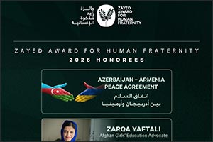 Zayed Award for Human Fraternity Announces Third Honoree for 2026 Edition: Palestinian organization Taawon