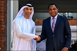HE Dr. Thani Al Zeyoudi meets President Hakainde Hichilema during official visit to Zambia