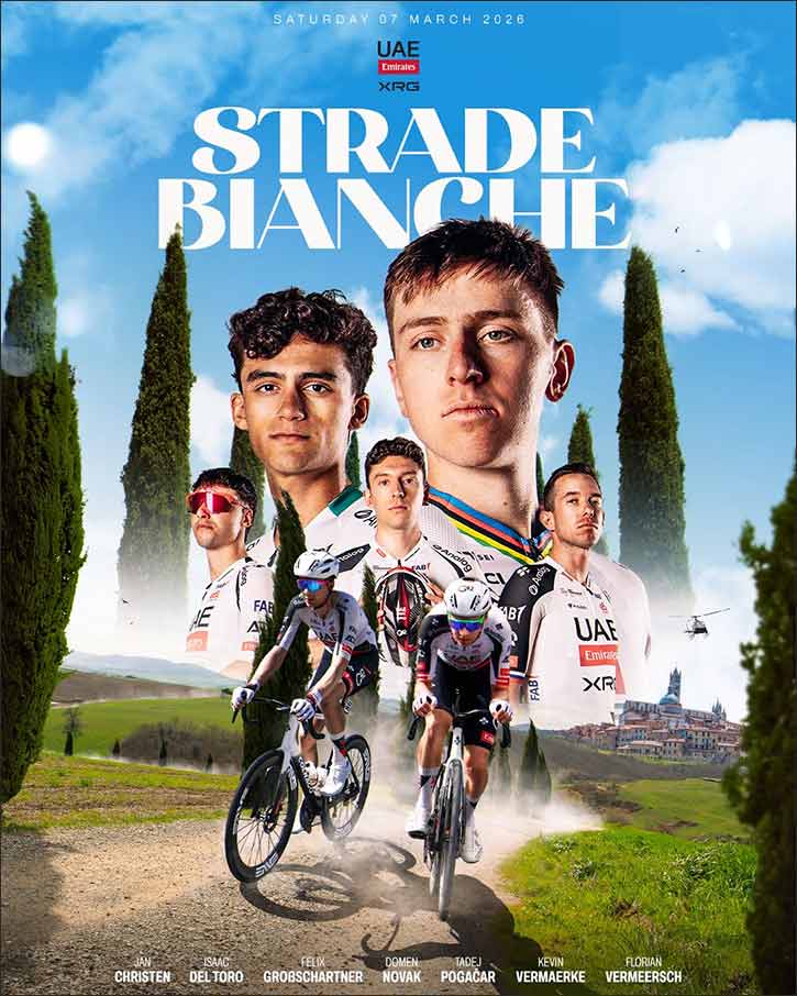 History in Sight for Pogačar and UAE Team Emirates-XRG at Strade Bianche